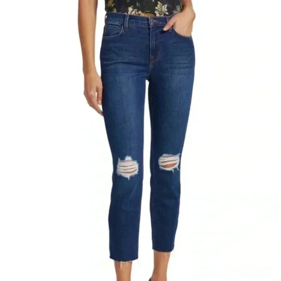 L'AGENCE Denim - L’Agence Sada High Rise Distressed Crop Jeans